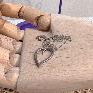 Tiffany & Co. @1987 Open Heart sterling silver necklace